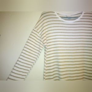 Soft Stripped Sweater Knit T Shirt